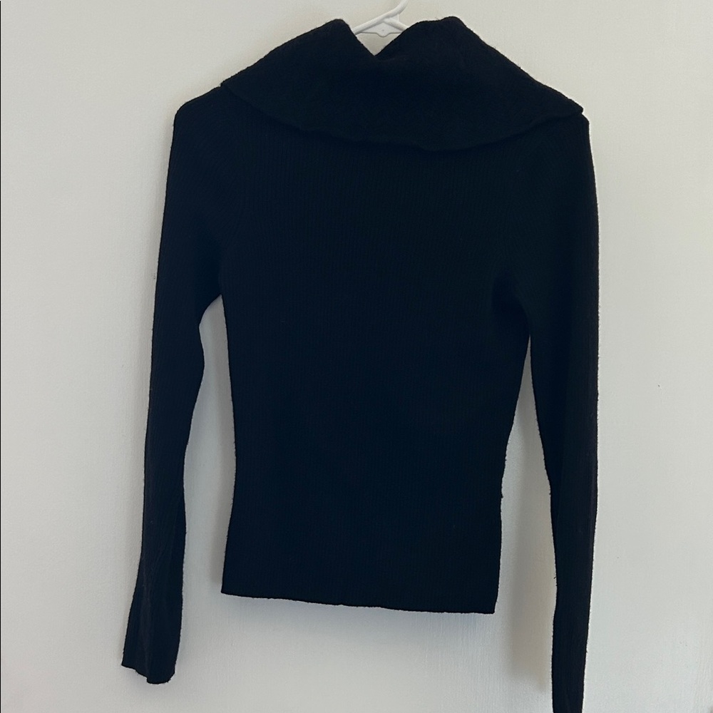 Laundry By Shelli Segal Black Cowl Neck Sweater
